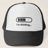 Ik denk na... Laadbalk Roze Minimalistisch Trucker Pet (Voorkant)