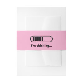 Ik denk na... Laadbalk Roze Minimalistisch Uitnodigingen Wikkel
