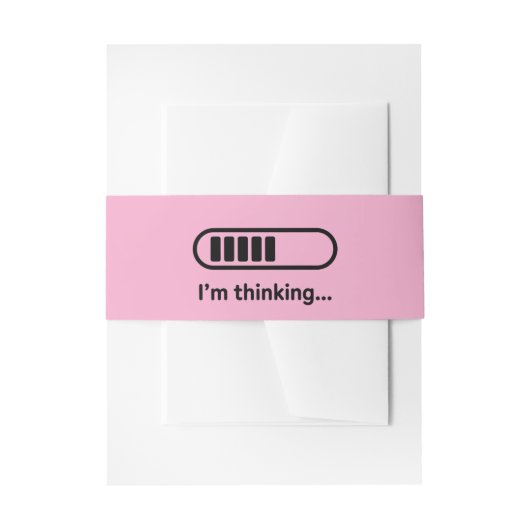 Ik denk na... Laadbalk Roze Minimalistisch Uitnodigingen Wikkel (Voorkant Voorbeeld)