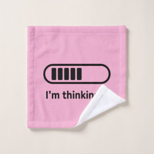 Ik denk na... Laadbalk Roze Minimalistisch Washandje
