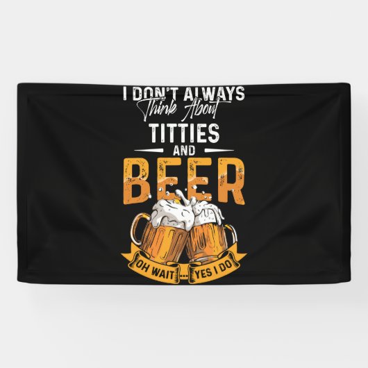 Ik denk niet altijd aan titels en bier spandoek (Horizontaal)