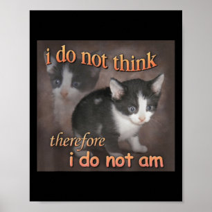 Ik Denk Niet Daarom Ben Ik Niet Een Kat Meme Manne Poster