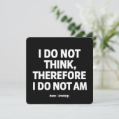 Ik denk niet dat ik dus geen filosofie ben kaart (Staand voorkant)