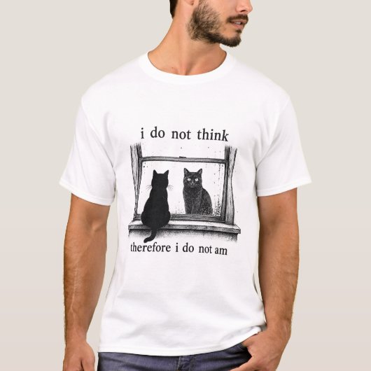 Ik denk niet dus ik ben niet t-shirt (Voorkant)