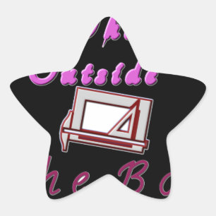 Ik denk out of the box: creatief ontwerp ster sticker