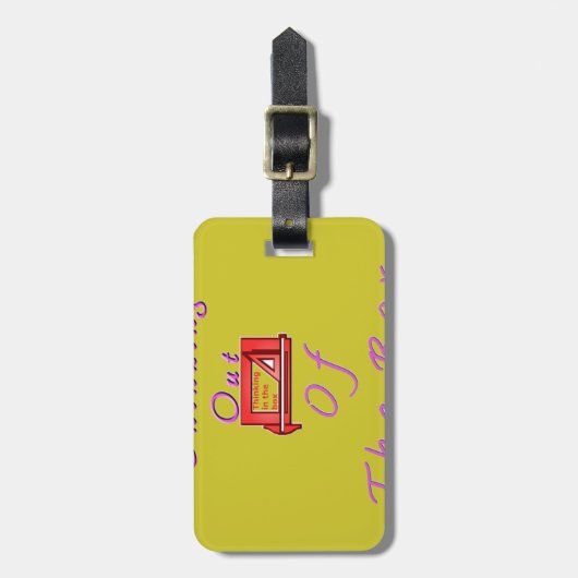 Ik denk uit de doos. bagagelabel (Voorkant verticaal)