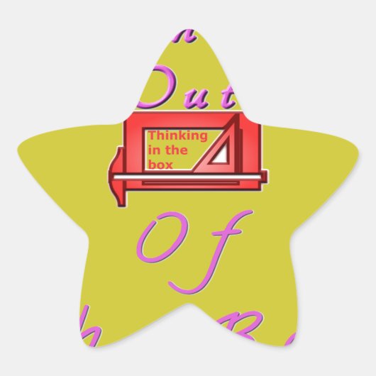 Ik denk uit de doos. ster sticker (Voorkant)