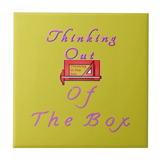 Ik denk uit de doos. tegeltje (Voorkant)