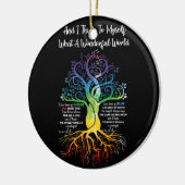 Ik denk voor mezelf wat een geweldige wereld hippi keramisch ornament (Links)