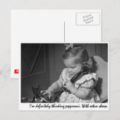 "Ik denk zeker aan pepperoni. Met extra cheque Briefkaart (Voorkant / Achterkant)