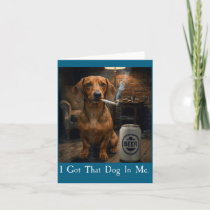 Ik Die Hond Dachshund Bier Roken Krijgen Kaart