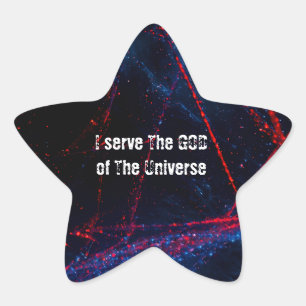 Ik dien de God van het universum Ster Sticker