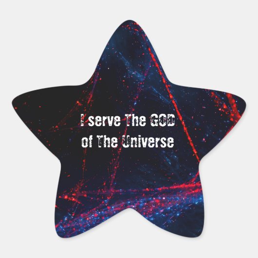 Ik dien de God van het universum Ster Sticker (Voorkant)