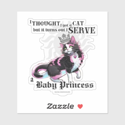 Ik dien een Baby prinses Sticker (Vel)