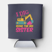 Ik dig als Big Sister Excavator Tractor Builder Blikjeskoeler (Voorkant)