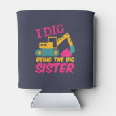 Ik dig als Big Sister Excavator Tractor Builder Blikjeskoeler (Achterkant)