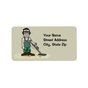 Ik dig Booty Metal Detecteert Guy Treasure Hunter Etiket
