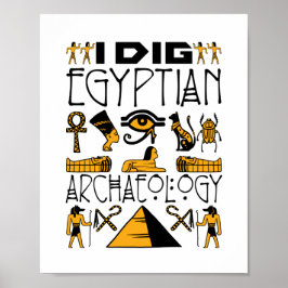 Ik dig Egyptische anticorciënte Egyptenaar Lover Poster