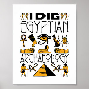 Ik dig Egyptische anticorciënte Egyptenaar Lover Poster