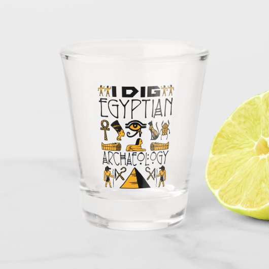 Ik dig Egyptische anticorciënte Egyptenaar Lover Shot Glas (Voorkant)
