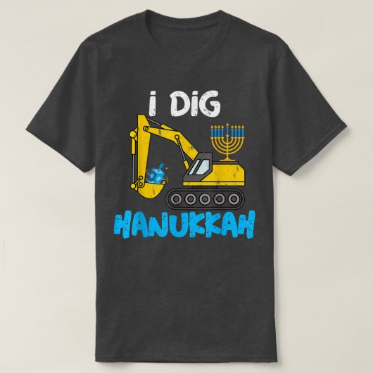 Ik Dig Hanukkah Ecavator Construction Toddler Kind T-shirt (Design voorkant)