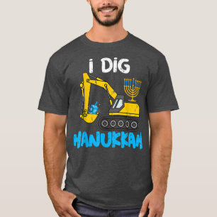 Ik Dig Hanukkah Ecavator Construction Toddler Kind T-shirt