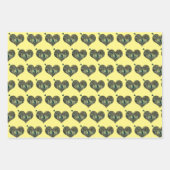 Ik dig je gele blauwe rastervorm inpakpapier vel (Voorkant)