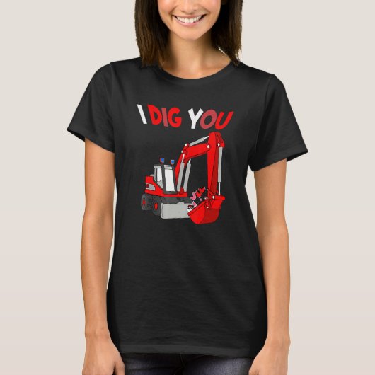 Ik dig je gelukkig Valentines Day Love Heart T-shirt (Voorkant)
