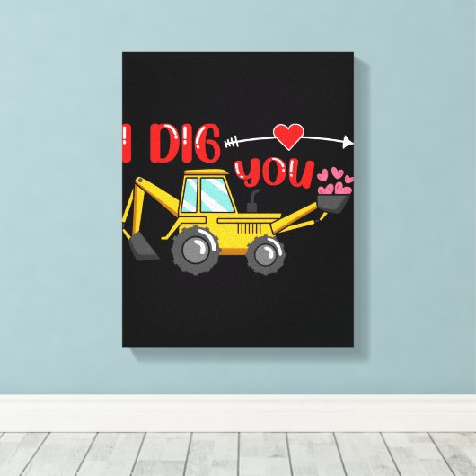 Ik dig je Valentijn Canvas Afdruk (Insitu (Houten vloer))