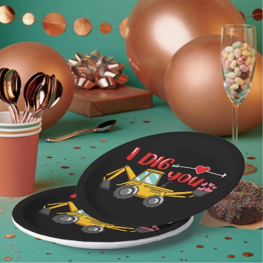 Ik dig je Valentijn Papieren Bordje (Multi)