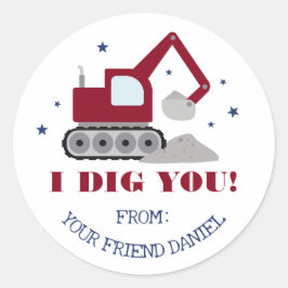 Ik dig je Valentijnsdag Ronde Sticker