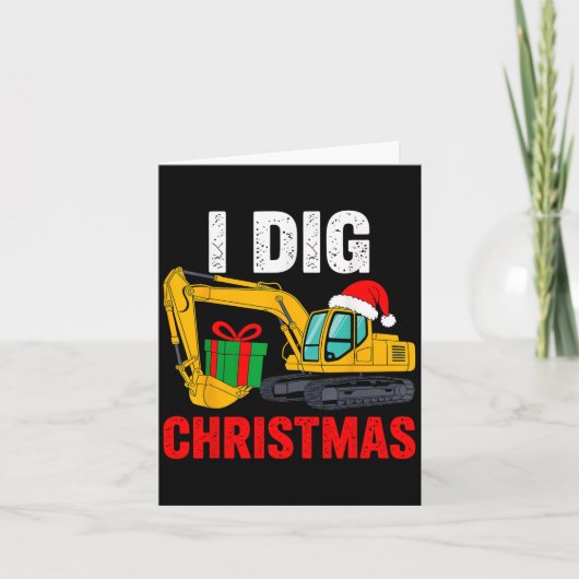 Ik dig kerstexcavator Xmas pjs Toddler Boys Ki Kaart (Voorkant)