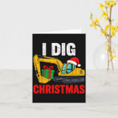Ik dig kerstexcavator Xmas pjs Toddler Boys Ki Kaart (Gele Bloem)