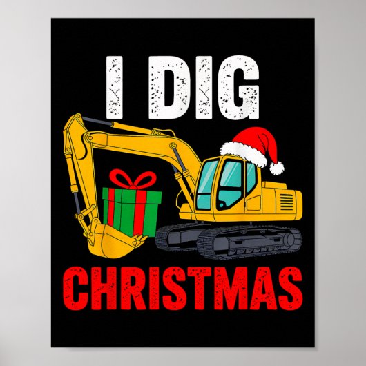 Ik dig kerstexcavator Xmas pjs Toddler Boys Ki Poster (Voorkant)