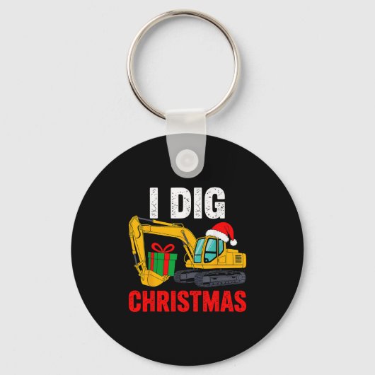 Ik dig kerstexcavator Xmas pjs Toddler Boys Ki Sleutelhanger (Voorkant)
