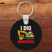 Ik dig kerstexcavator Xmas pjs Toddler Boys Ki Sleutelhanger (Voorkant)