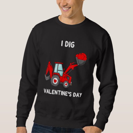 Ik dig Valentijnsdag Hearts Tractor Funny Toddler Trui (Voorkant)
