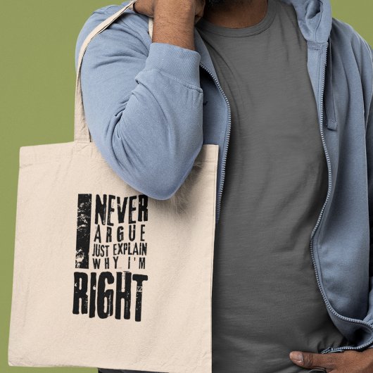 Ik Discussieer Nooit Grappig Sarcasme Zelfverzeker Tote Bag
