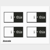 Ik > dit (ik ben groter dan dit) rechthoekige sticker (Vel)