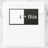 Ik > dit (ik ben groter dan dit) rechthoekige sticker (Tas)