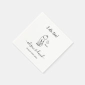 Ik doe aan Simple Black and White Cat Modern Weddi Servet (Hoek)