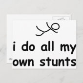 Ik doe al mijn eigen stunts briefkaart (Voorkant / Achterkant)
