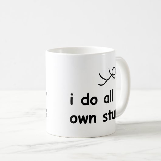 Ik doe al mijn eigen stunts koffiemok (Voorkant rechts)