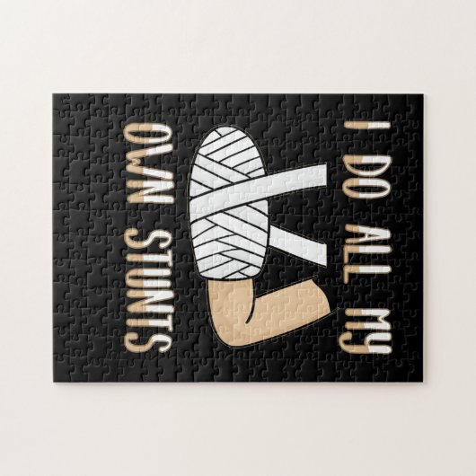 Ik doe al m'n eigen stunts... grappige Botten Legpuzzel (Horizontaal)