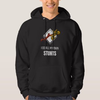 Ik doe al m'n eigen stunts... ik heb m'n pootbroek hoodie