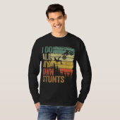 Ik doe al m'n eigen Stunts Motocross pa Biker Funn T-shirt (Voorkant volledig)