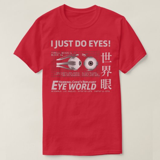 Ik doe alleen Eyes BampW T-shirt (Design voorkant)