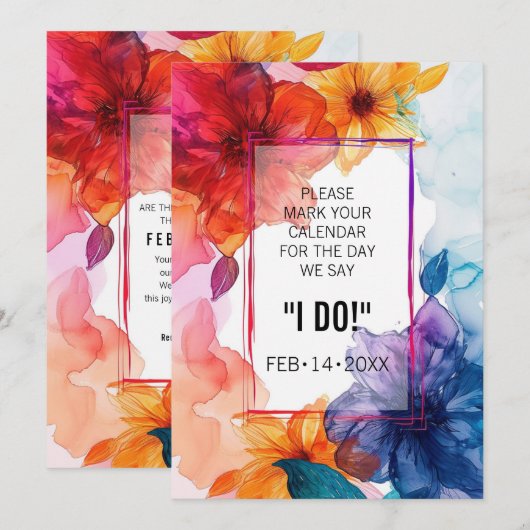 IK DOE! Anemone Droomlandschap Save The Date (Voorkant / Achterkant)