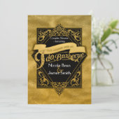 IK DOE BARBECUE BBQ Faux Gold Foil Verloving Kaart (Staand voorkant)