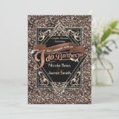 IK DOE BARBECUE BBQ Faux Roos Glitter Verloving Kaart (Staand voorkant)